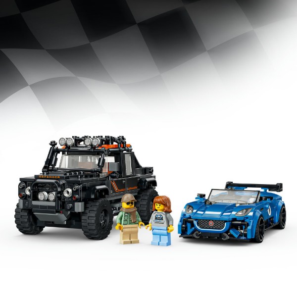 Фото - Конструктор LEGO Speed Champions Jaguar Project 7 и Land Rover Defender (77264)