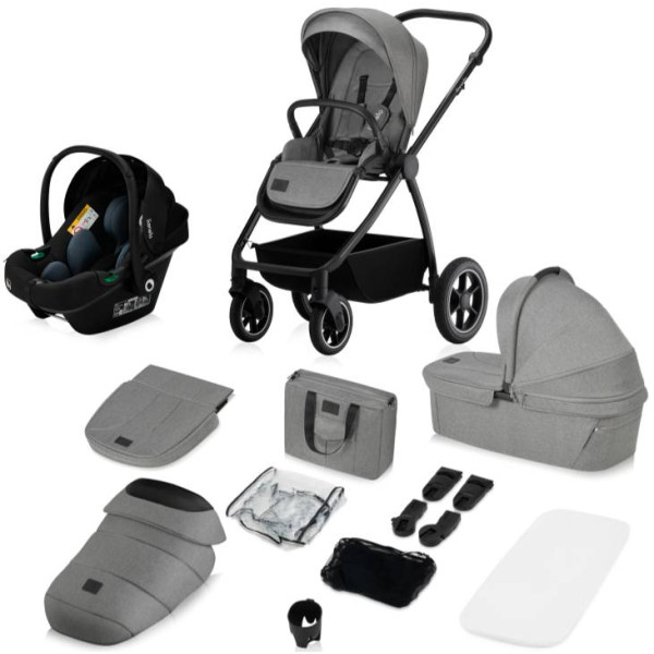 Фото - Коляска універсальна 3 в 1 Lionelo Meril Grey Stone