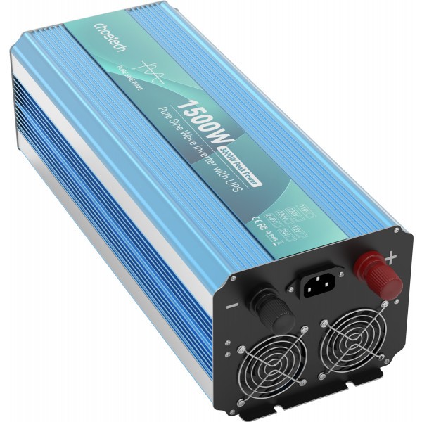 Фото - Інвертор автомобільний Choetech 12V 220V 1500Вт (INV-C1500WUPS-EU)