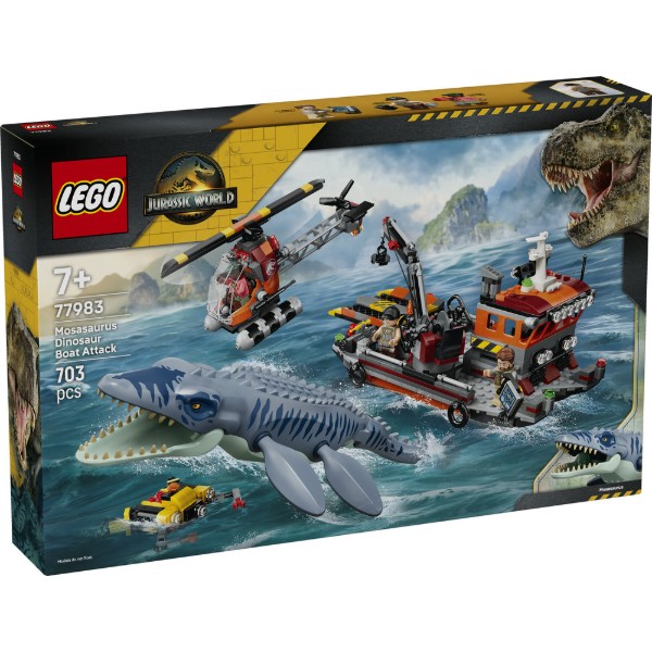 Фото - Конструктор LEGO Jurassic World Напад мозазавра на човен (77983)