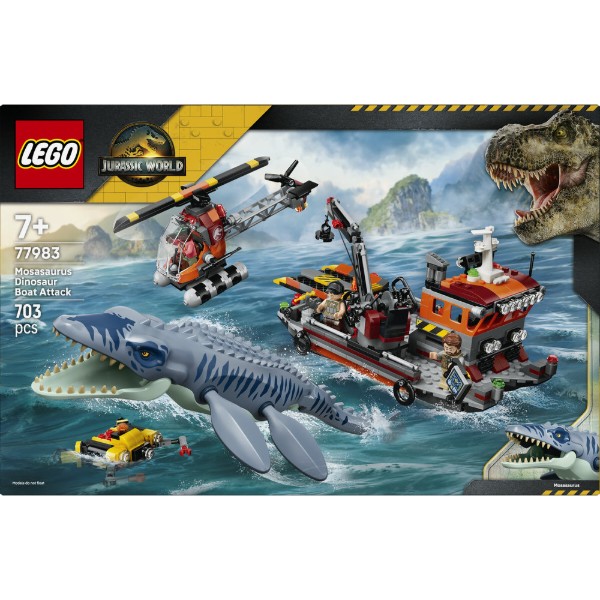 Фото - Конструктор LEGO Jurassic World Напад мозазавра на човен (77983)