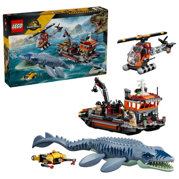 Фото - Конструктор LEGO Jurassic World Напад мозазавра на човен (77983)
