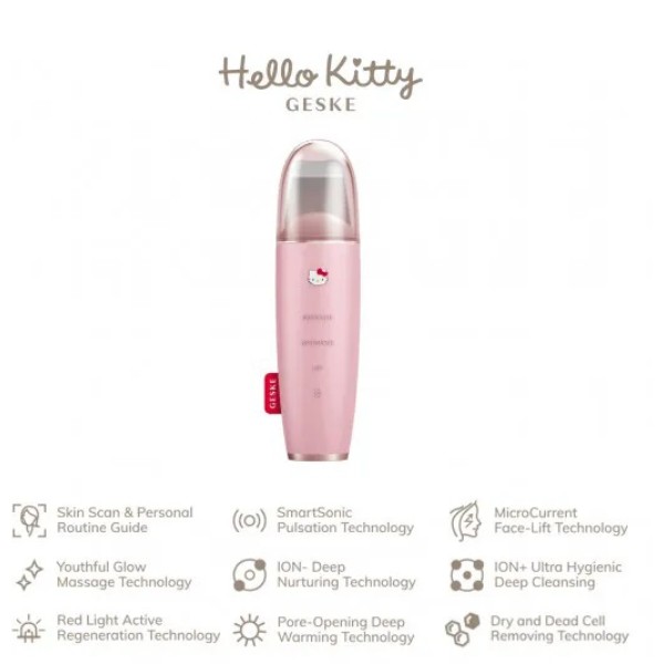 Фото - Прибор для чистки лица GESKE MicroCurrent Skin Scrubber & Blackhead Remover 9 в 1 by Hello Kitty (HK000045PI01)