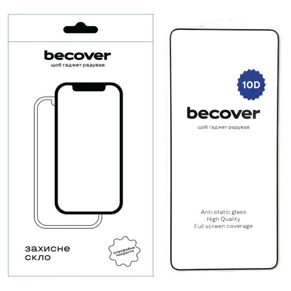 Фото - Захисне скло для смартфону BeCover for Oppo Reno12 F 5G 10D Black (712739)