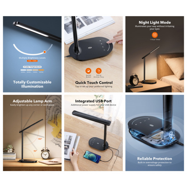 Фото - Настільна лампа TaoTronics TT-DL064 PRO Black