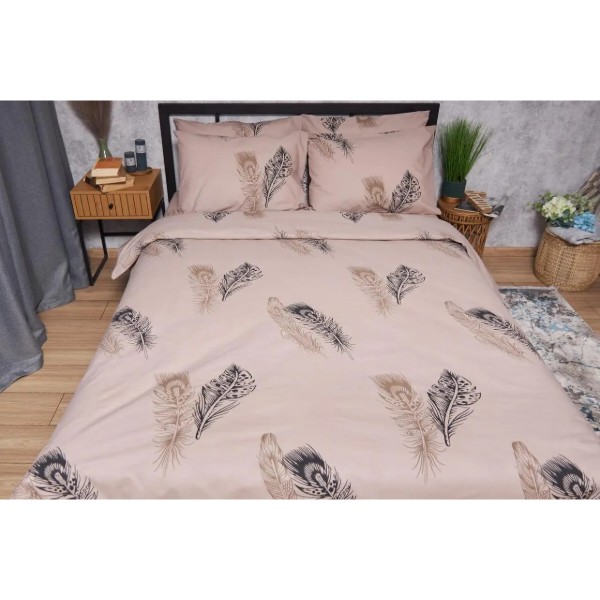 Фото - Пододеяльник двуспальный евро Moon&Star Бязь Gold Люкс Feathers King Size 220x240 см (MS-870000309)
