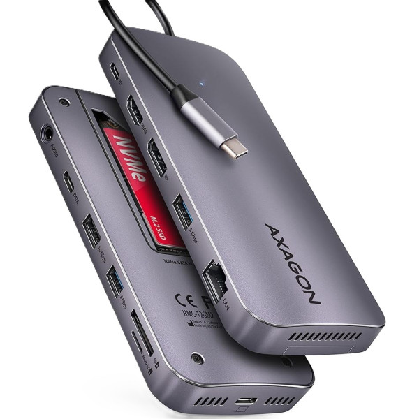 Фото - Хаб USB AXAGON USB-C GEN2COMBO 12-в-1 PD 100W (HMC-12GM2) Фото - Хаб USB AXAGON USB-C GEN2COMBO 12-в-1 PD 100W (HMC-12GM2)