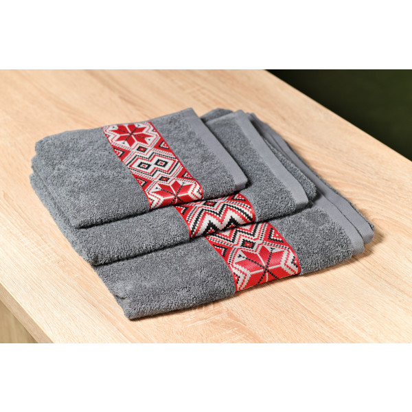 Фото - Полотенце для рук GM Textile махровое серое Единство 40х70