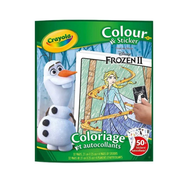 Фото - Раскраски Crayola Disney Frozen 32 стoр. 1 и 4 стор. наклеек (04-5864G)
