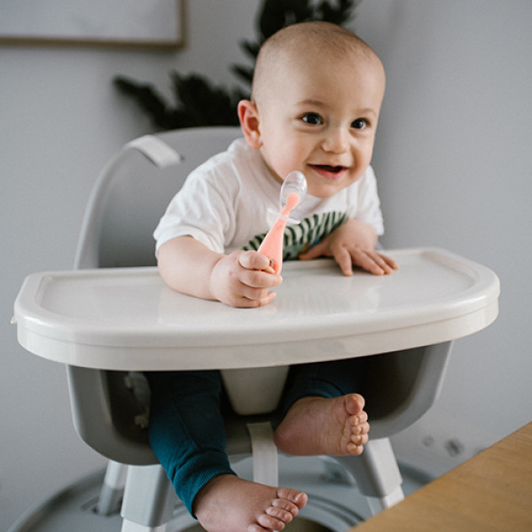 Фото - Набір дитячих столових приборів для малюка BabyOno М'ятна/Сіра (784/02)