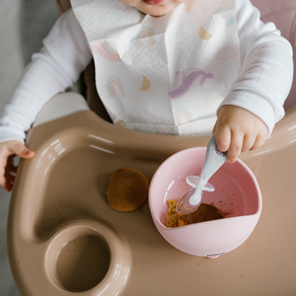 Фото - Набір дитячих столових приборів для малюка BabyOno М'ятна/Сіра (784/02)