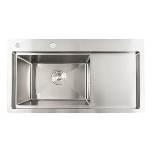 Фото - Мойка кухонная Platinum 78x43 L Handmade (два отверстия, круглый сифон 3,0/0,8)