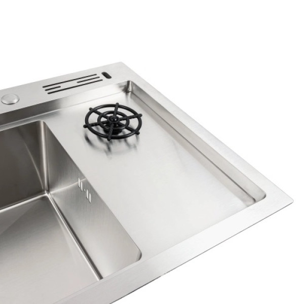 Фото - Мийка кухонна+змішувач+дозатор VALESO 78х46 Platinum Handmade нержавійка +коландер