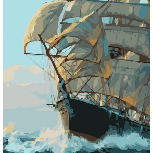 Фото - Картина по номерам Strateg "Корабль" 40х50 см (VA-0038)