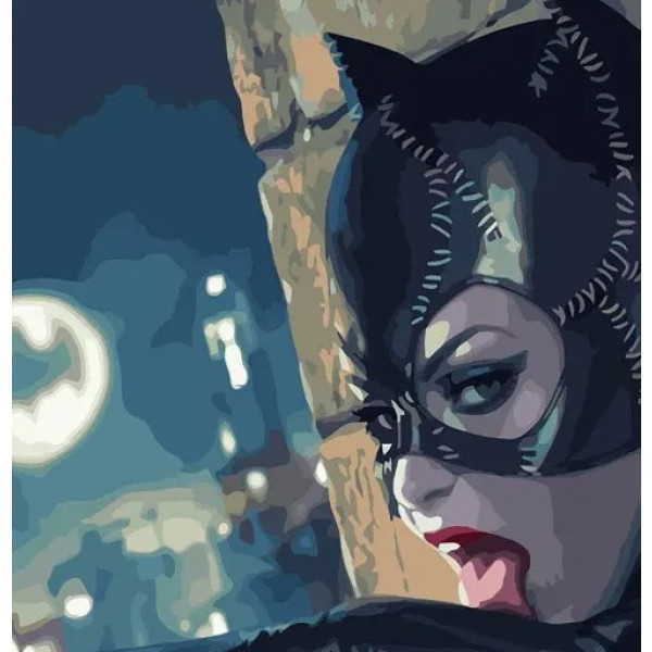 Фото - Картина по номерам Strateg Соблазнительная женщина-кошка 40х50 см (VA-2993)