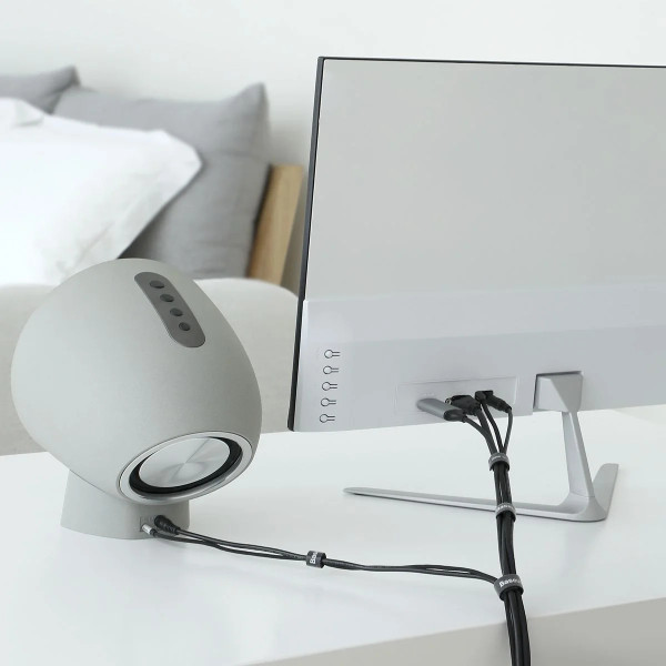 Фото - Органайзер для хранения кабелей Baseus Circle Velcro strap Black (ACMGT-A01)