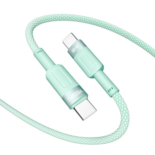 Фото - Кабель YOKI STYLE Type-C to Type-C 60W 1.2m Green (YK-ST41)