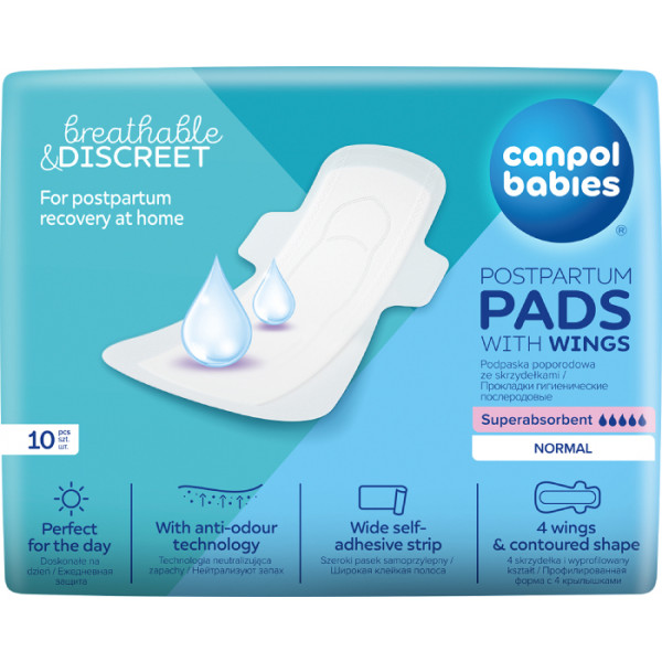 Фото - Послеродовые прокладки Canpol babies с крылышками 10 шт. (78/007)
