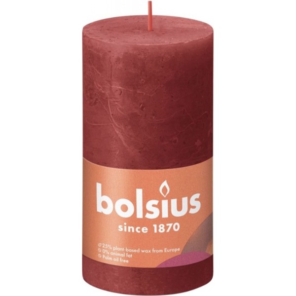Фото - Свічка декоративна Bolsius SHINE 130/68 червона (790341)