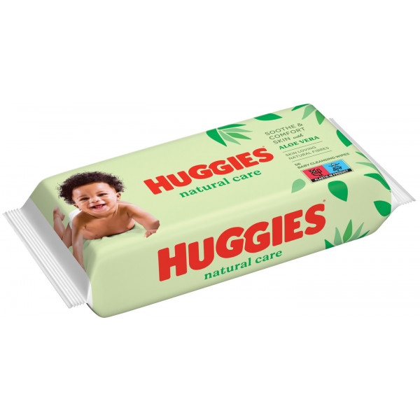 Фото - Серветки вологі для дітей Huggies Natural Care 56 шт. (5029053550152)