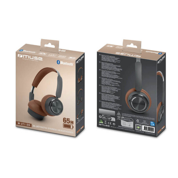 Фото - Наушники накладные беспроводные Muse M-271 DB Brown