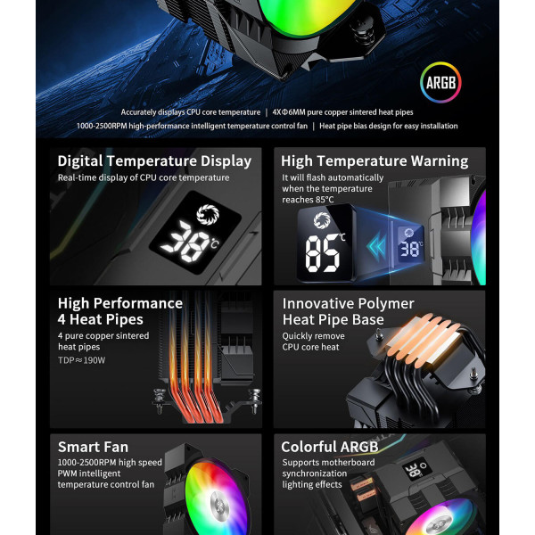 Фото - Процесорний кулер Gamemax Gamma 90 Digital BK