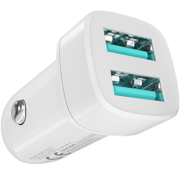 Фото - Автомобільний зарядний пристрій Ridea Grand Type-C 2USB 2.4 A White (RCC-21212)