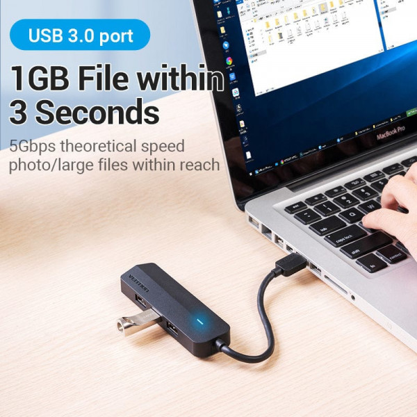 Фото - Хаб USB Vention USB 3.0 4хUSB 3.0/2хTRS Audio/USB Micro 1.0 м (CHIBF)