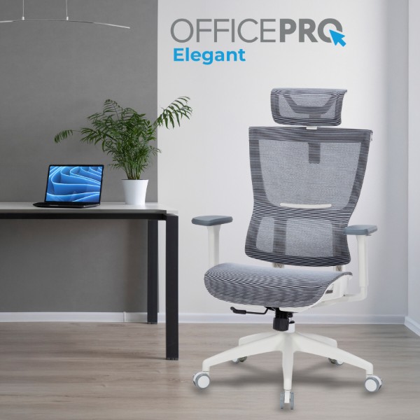 Фото - Крісло офісне OfficePro Elegant (OC660-W-DG-DG) White/Dark Gray