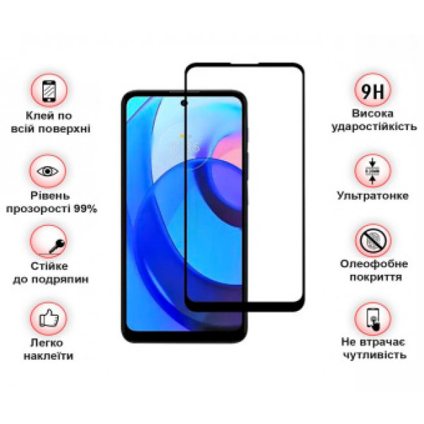 Фото - Захисне скло для смартфону BeCover for Motorola Moto G22 Black (708144)