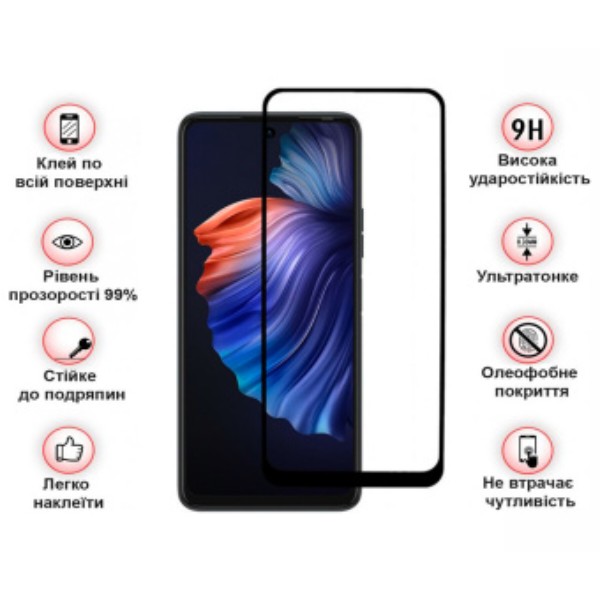 Фото - Захисне скло для смартфону BeCover for Tecno Pova 3 (LF7n) Black (708163)