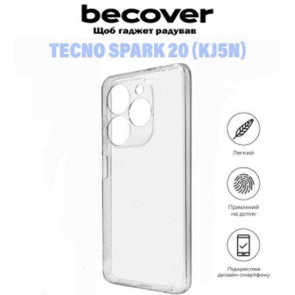 Фото - Чехол для смартфона BeCover for Tecno Spark 20 (KJ5n) Transparancy (710909)