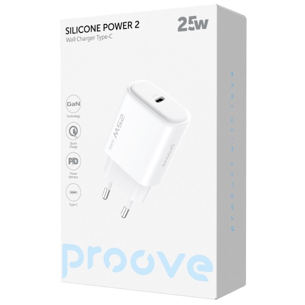Фото - Сетевое зарядное устройство Proove Silicone Power 2 25W Type-C White (WCSP25010002)