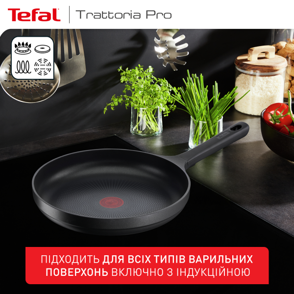 Фото - Сковорода універсальна Tefal G6120244 Trattoria PRO 20 см