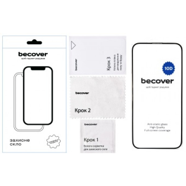 Фото - Захисне скло для смартфону BeCover for Apple iPhone 16 10D Black (712321)