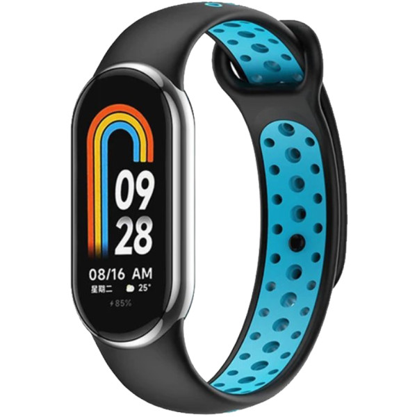 Фото - Ремінець для фітнес-браслета BeCover Vents Style for Xiaomi Mi Smart Band 10 Black-Blue (713627)
