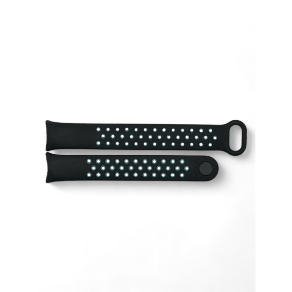 Фото - Ремінець для фітнес-браслета BeCover Vents Style for Xiaomi Mi Smart Band 10 Black-Blue (713627)