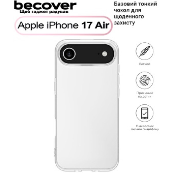 Фото - Чохол для смартфону BeCover for Apple iPhone 17 Air Transparancy (713759)