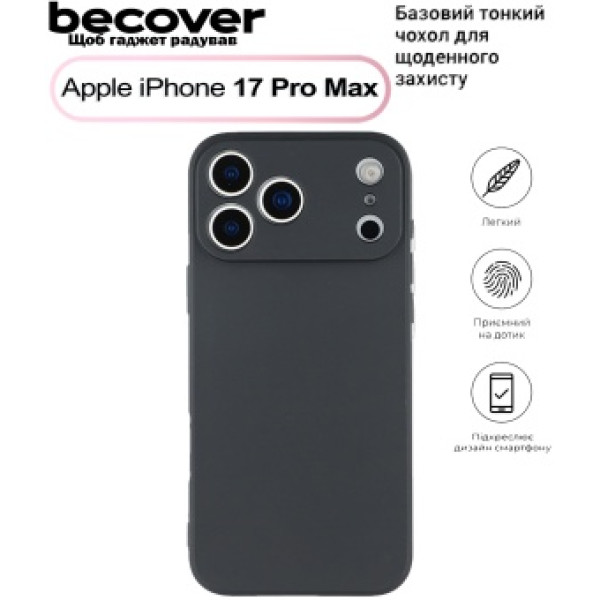 Фото - Чохол для смартфону BeCover for Apple iPhone 17 Pro Black (713760)