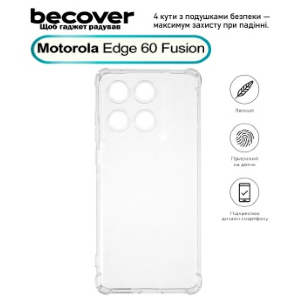 Фото - Чохол для смартфону BeCover Anti-Shock for Motorola Edge 60 Fusion Clear (713805)