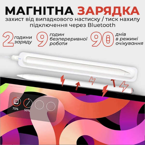 Фото - Стилус AIRON AirSens with charging case White for iPad (6126755813229)