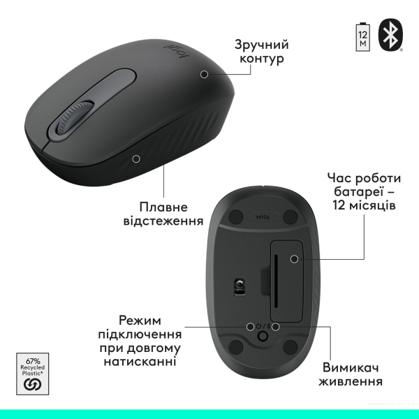 Фото - Клавіатура + миша бездротова Logitech MK250 Wireless Combo Graphite UKR (920-013823)