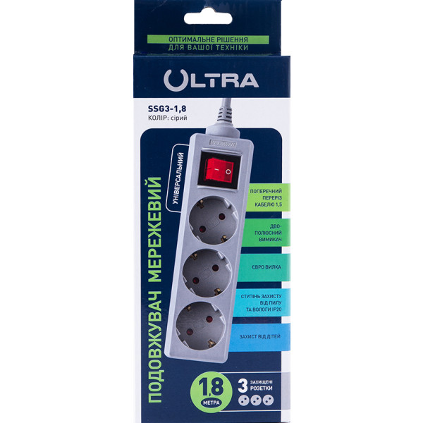 Фото - Мережевий фільтр Ultra SSG3-1.8 V2 Сірий