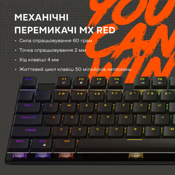 Фото - Клавіатура дротова ігрова Canyon Cometstrike GK-55 RGB ENG/UKR Black (CND-SKB55-US)