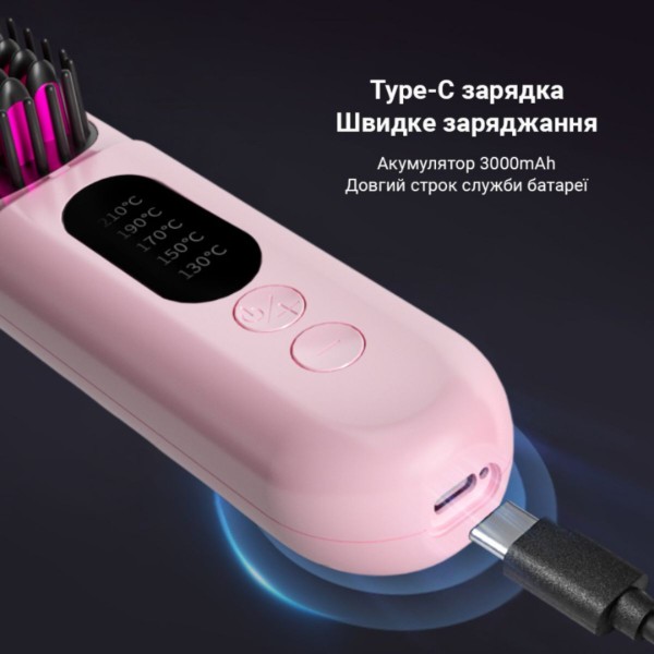 Фото - Вирівнювач волосся AIMED Wireless Hair Straightener Pink (AI-HStraight_Wireless_pin)
