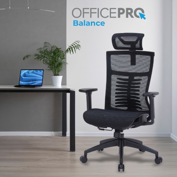 Фото - Крісло офісне OfficePro Balance (OC620-B-B-B) Black