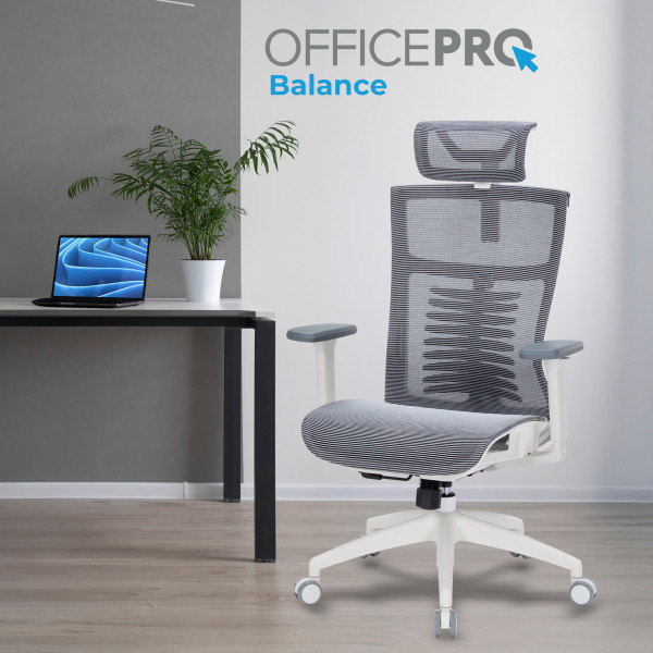Фото - Крісло офісне OfficePro Balance (OC620-W-DG-DG) White/Dark Gray