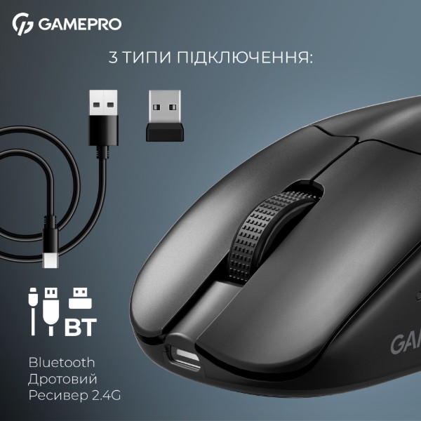 Фото - Миша бездротова ігрова GamePro Asgard Surt Wireless Black (GM017B)