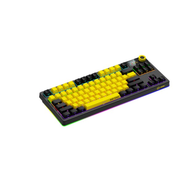 Фото - Клавиатура беспроводная игровая Lorgar KBP70TKLW Wireless TKL Mechanical Pro Black-Yellow (LRG-KBP70TKLW-YL-US)