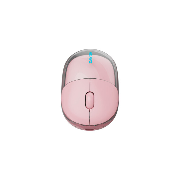 Фото - Миша бездротова Canyon OnClick 24 Dual-mode Silent Transparent/Pink (CNS-CMSW24P)